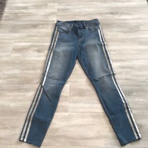 Level 99 jeans with with silver stripes down side